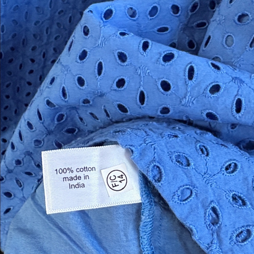 NWT Lane Bryant Square Neck Eyelet Dress Blue Size 18 Retail $110.00 - Picture 11 of 15
